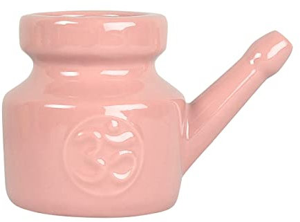 Puooifrty Pot Neti en céramique de 350 ml - - Anti-fuite - Pour le lavage du nez - Pour homme et femme - Rose