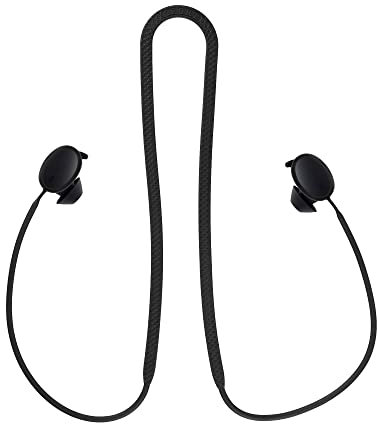 kwmobile Strap Compatible with Bose Sport Earbads - Silicone Cord Holder for Wireless Earphones - Black