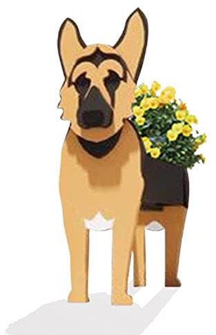 strolfay Dog Flower Planter Gifts for Women,Cute PVC Dog Planters,Flower Pots Indoor Outdoor,Garden Planter for Birthday,Office,Pet Lovers 9.45 * 5.51 * 13.82in(German Shepherd)