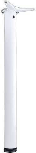 camar Tischfuß verstellbar 690-720mm rund ø 60mm, Metall Tischbein höhenverstellbar, Stahl weiß lackiert