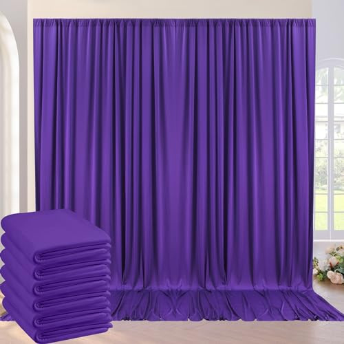 6 Paneele, faltenfrei, dunkelviolett, Hintergrund für Meerjungfrauen, Geburtstagsparty, 90 x 2,4 m, violett, Polyester-Hintergrundvorhänge für Babyparty, Hochzeit, Verlobung, Fotografie, Hintergrund