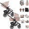 ABC Design 3 in 1 Kinderwagen Starter Set Salsa 4 Air – Kombikinderwagen für Neugeborene & Babys – Inkl. Sportsitz Buggy, Babywanne & Babyschale – Radfederung & Luftreifen (grain teddy)