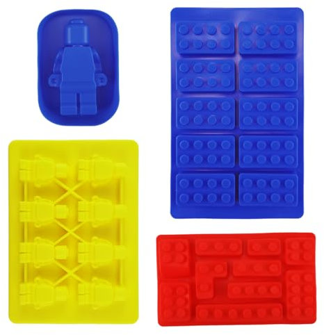 Silicone Moulds, Building Brick Chocolate Moulds, Robots Figures Jelly Moulds, Cake Moulds for Cake Cupcake Decorations, Ice Cube Tray, Candy Chocolate Baking Molds