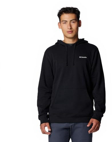 Columbia Men's Trek Graphic Hoodie, Black/Button Badge, S
