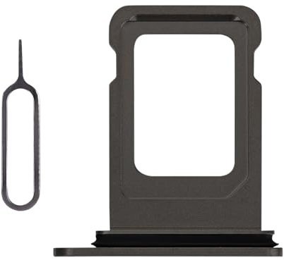 Risidamoy for iPhone 11 Pro Max Black SIM Card Tray Slot Part Single SIM Version for iPhone 11 Pro Card Holder Replacement 11Promax with Waterproof Rubber Ring SIM Ejector for A2161 A2220 A2218