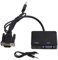 Pissente VGA to VGA High Definition Multimedia Interface Splitter Converter, VGA Y-Splitter Cable VGA Y Cable Dual Monitor Adapter Cable Support Dual Display Adapter (Black)