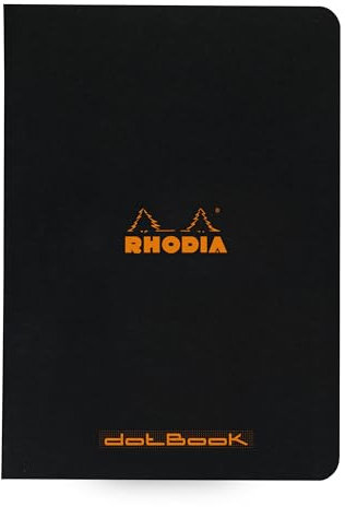 Rhodia 119186Cpack - Packung 10 Notizheft - Kladde geheftet, DIN A5 (21x14,8 cm), dot-punktkariert, 48 Blatt, 80g, Schwarz, 1 Pack