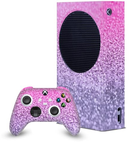 Head Case Designs Offizielle Monika Strigel Lavendel Pink Kunst Mix Spielekonsolen Wickeln Und Gamecontroller-Häute Im Paket kompatibel mit Xbox Series S Console & Controller Bundle