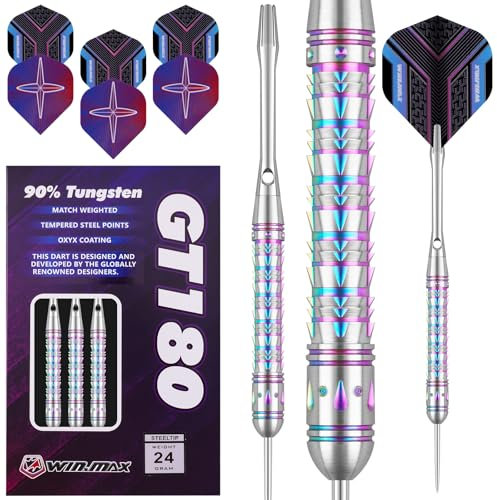 Dartpfeile mit Metallspitze 90% Tungsten 3 Stück 90% Wolfram Stahl Darts 24g