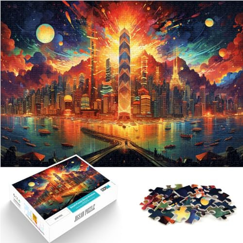 Jigsaw Puzzle For Colorful China Hong Kong Jigsaws Puzzles 1000 Piece Puzzles For Adults Wooden Puzzle Funny Jigsaw Puzzles Challenging Game Toys (50x75cm)