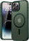 Natiiozie Magnetica Cover per iPhone 14 Pro Compatibile con MagSafe Custodia Traslucida Opaca Posteriore, Antiurto Anti-impronta Resistente ai Graffi Protettiva iPhone 14 Pro Case (Verde)