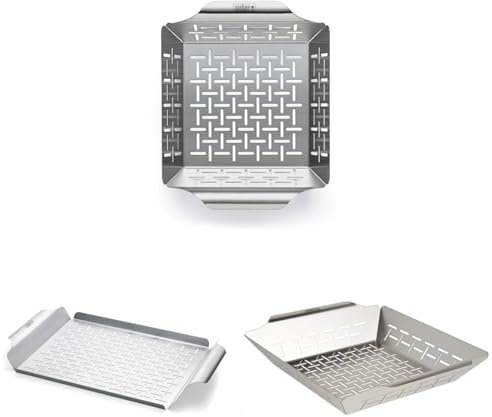 Weber Pentola da Cucina, 44,5 x 30,0 x 4,0 cm, 6435 + Vassoio Piccolo per Verdure, 6481 + Vassoio per Verdure, 6434