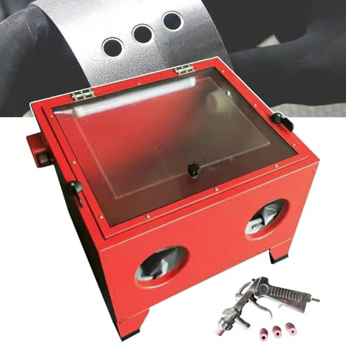 twostronking Sabbiatrice Portatile, Illuminazione a LED, Interruttore One-Touch, con Ugelli di 4 Specifiche, Grande Volume da 90 L, Adatta per Rimuovere Vernice E Ruggine dalle Parti