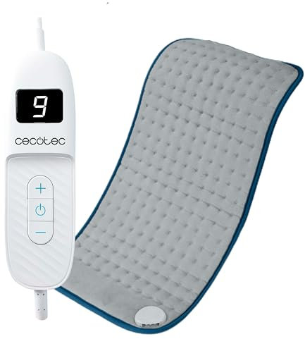 Cecotec Almohadilla Eléctrica HeatConfort 6000 ThermalPad. Almohadilla térmica 30x60 cm ideal para alivio lumbar, cuello y hombros, con ajuste de temperatura y material suave.