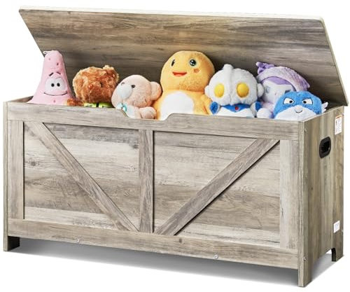 VEVOR Kindersitzbank Spielzeug Aufbewahrungsbank, Sitzbank mit Stauraum Kinder Spielzeugkiste, Spielzeug Aufbewahrung, Spielzeugkiste mit Klappdeckel und Sicherheitsscharnier, 990 x 395 x 480 mm