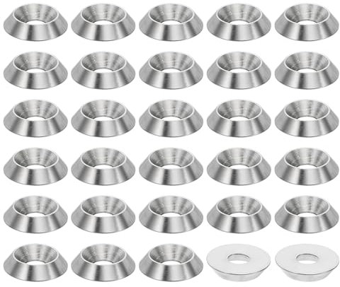 PATIKIL Rondella Svasata di Finitura M5, 50pz 16mm Dia. 3.5mm Alta Solida Rondella per Tazza Cnc in Acciaio Inossidabile 304, Guarnizione a Testa Piatta per Costruzioni, Conica
