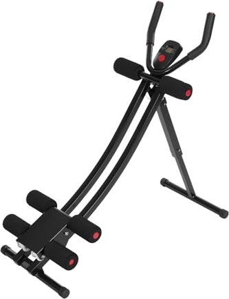 Bauchtrainer, Zuhause Klappbar Bauchmuskeltrainer mit LCD Monitor, 3 Stufen Einstellbare Intensität, Tragfähigkeit 200kg, für Ganzkörpertraining