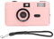 Appareil Photo argentique 35 mm, Appareil Photo Vintage Portable, Design Multifonctionnel, Appareil Photo réutilisable, Flash intégré, avec Objectif 28 mm F/8, Vitesse (Rosâtre)