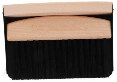 Alipis Mini Broom and Dustpan Set for Cleaning Desktop with Beech Wood Handle and Black Nylon Bristles Multipurpose Brush for Car Interior Cleaning and Bed