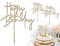 ZoeTekway Happy Birthday Tortendeko, Cake Topper Geburtstag, Acryl Tortendeko Geburtstag, Cupcake Topper (2, Holzfarbe Satz 3)