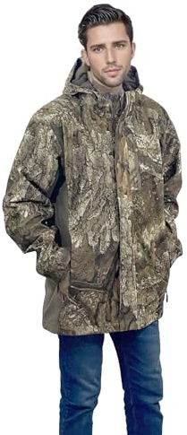 COTTONLEAF Men's Camouflage Jacket Warm Waterproof Military Tactical Jacket Outdoor Windproof Functional Jacket with Multiple Pockets Hoody Hunting Hiking jackets