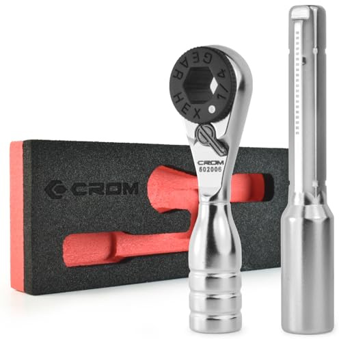 CROM 1/4 Zoll Mini-Ratschenschlüssel – Verwendung als 1/4-Zoll-Bit-Ratsche, Verlängerung, T-Griff oder 10,2 cm Mikro-Ratsche, Umschaltschalter, magnetische Bithalterung, kleiner EDC-Schraubenschlüssel