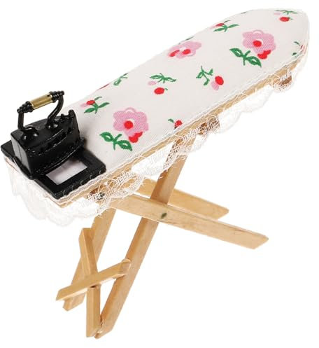 Abaodam Miniatur-bügeleisen Für Puppenhäuser Deko-Spielzeug Mit Bügeltisch-Motiv Vielseitig Einsetzbar Für Miniaturszenen Und DIY-projekte Perfektes Zubehör Für Puppenmöbel Und