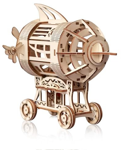 Comfoyar Puzzle 3D Dirigeable, Maquette en Bois a Construire Adulte, Bricolage de Construction Bois, Kit Artisanat DIY, Cadeaux Noël Anniversaire Saint Valentin pour Homme Femmes