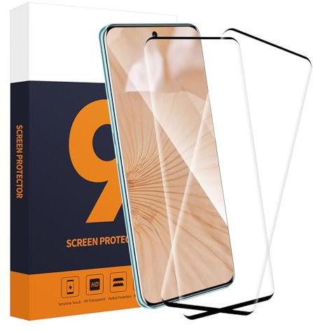 Cable Leader 2 protectores de pantalla para Honor 90 5G, 3D con borde negro, cristal protector de pantalla templado, resistente a los arañazos, antiburbujas, alta transparencia, protector de pantalla