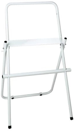 FERCASASHOP® Portarotolo in Metallo Verniciato da Terra e da Muro, 92x46 cm, Diametro 20 mm, Colore Bianco, Adatto ad Ambienti Lavorativi e Industriali, Portarotolo Carta Mani