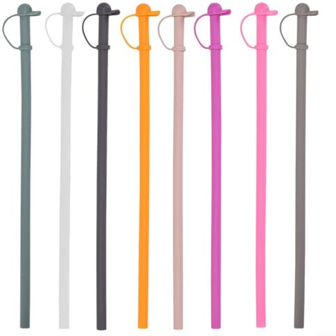 Eawfgtuw Reusable Silicone Drinking Straws 12.2 Inch Extra Long Flexible Straws for Tumblers Cups with 8 Vibrant Colors BPA Soft Bendable Smoothie Straws