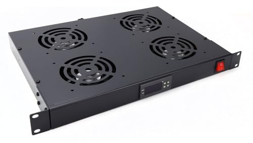 4-Wege-LED-Rack-Halterung, digital, thermostatisch, 48,3 cm, 1U
