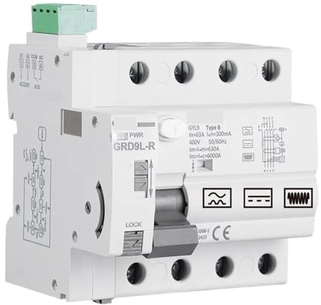Mode de contrôle du réenclencheur avec disjoncteur différentiel de type B, spécial for la recharge de voiture, disjoncteur CC(Type B-2P-63A-300mA)