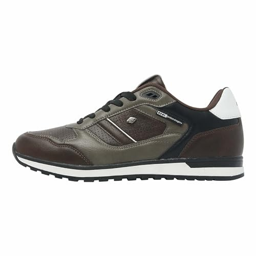 British Knights Herren Classor Sneaker, Dunkelbraun Taupe Schwarz Weiss, 45 EU