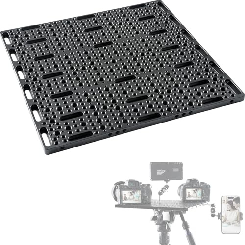 INNOREL CP3030 Multi-Functional Large Cheese Plate with 1/4 & 3/8 Threads, Switching Mounting Plate with Built-in ARRI Locating Holes for Tripod, Director Cart, Laboratory, Wall-mounted(11.8*11.8)