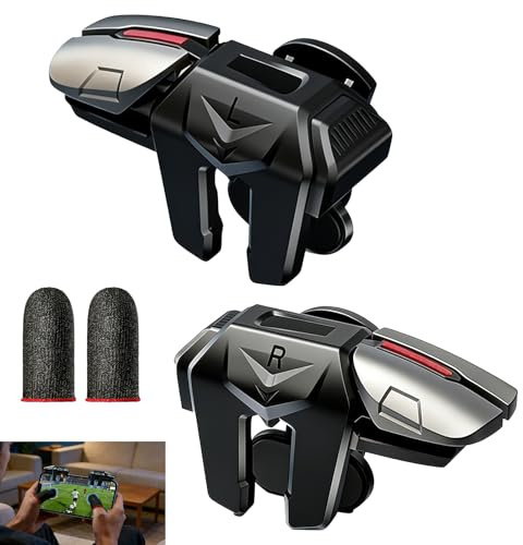 Mobile Trigger Controller 4 Trigger L1R1 L2R2, Trigger Telefono Cellulare Controller a 6 dita ad alta sensibilità senza Bluetooth, Trigger FPS per Smartphone Android e iOS, Gaming Clip