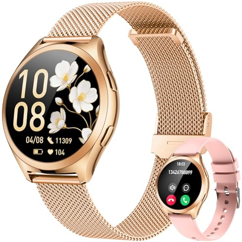 Smartwatch Donna Orologio con Chiamate Bluetooth: 1.27 Orologio Intelligente 100 Modalità Sportivo Smart Watch con Assistente Vocale Fitness Tracker IP68 Impermeabile Contapassi Polso per Android iOS