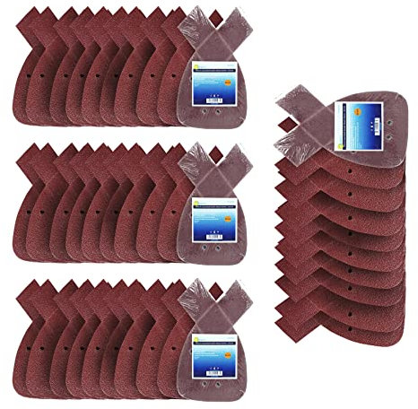 Dapetz ® Mouse Sanding Pads 40 Pcs, Palm Sander Sandpaper Mouse Sanding Sheets Assorted Grits 40/60/80/120, Fit Black & Decker Detail Hand for Grinding and Polishing Sander