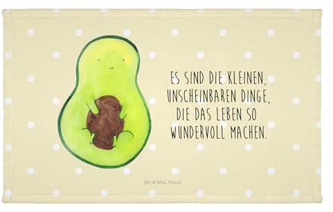 Mr. & Mrs. Panda Gäste Handtuch Avocado Kern - Geschenk, Veggie, Sport Handtuch, Avocadokern, Gesund, Vegan, Pflanze, glücklich, Frottier, Gästetuch,