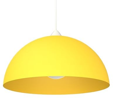 Hängelampe Gelb Pendelleuchte Modern minimalistisch Hängelleuchte Fassung E27 Lampenschirm Modern Metall gelb 40cm