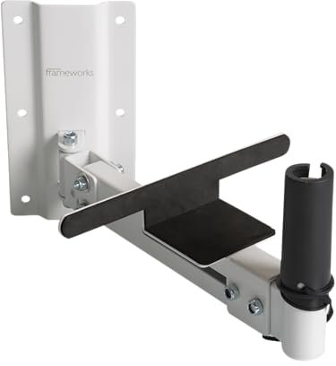 Gator Frameworks Adjustable Studio Speaker Wall Mount; Fits Both 38mm & 35mm Speaker Mounts; White (GFWSPKWM100W)