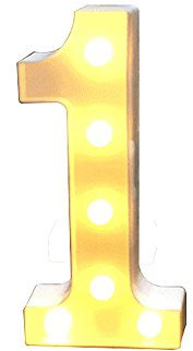 Guijiyi LED Zahlen Lampe Nummer Beleuchtete Ziffern 0 1 2 3 4 5 6 7 8 9,Warm Weiße Lichter Dekoration Lichter Festzelt Licht, Led dekoration für Geburtstag Party Hochzeit & Urlaub Haus Bar (1)