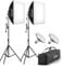 RALENO Softbox Lighting Kit (Grey Edge), 2×20’’×20’’ Photography Studio Lighting with 50W 5500K LED Bulbs, 97 CRI Light Box Lighting for Video Recording, Studio, Portraits and Product Shooting Youtube