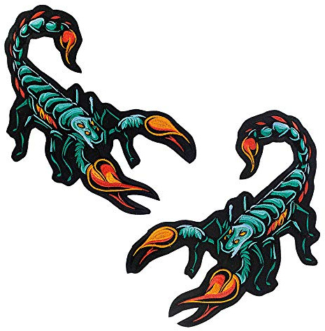 Scorpions Embroidery Patches Jacket Back Badges Iron on Stickers Applique 1 Pair