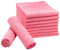 ZOLLNER 10er Set Mikrofasertücher für streifenfreien Glanz - flusenfreie und saugstarke Reinigungstücher - waschbar bis 60°C - 32x32cm in rosa - Hotelqualität