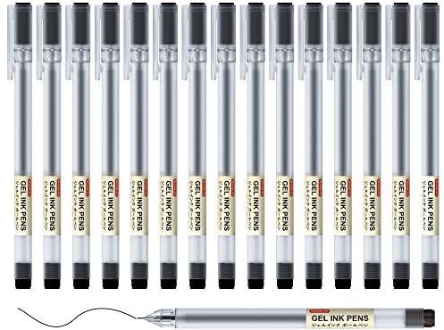 Shuttle Art Gelschreiber, 15 japanische Gelstifte schwarz, schwarzer kugelschreiber mit 0,38mm ultrafeiner Spitze, schnelltrocknend, Gel Stifte für Journaling, Doodling, Zeichnungen, Notizen geeignet