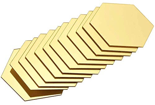 Specchio Acrilico Esagonale 3D Geometrico Adesivi Murali Specchio Esagonale Removibile Fogli di Specchio Specchio Acrilico Moderno Semplice Adesivi Murali Specchio per Decorazione Murale (24 Pezzi)