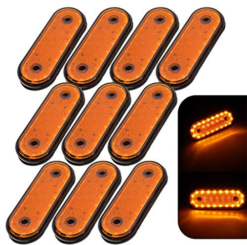 Guangzhou 10 Stück Anhänger LKW Wohnmobil Abstand Seitenmarkierungsleuchte 20 LED Oberflächenmontage LKW Seitenlichter Gelb