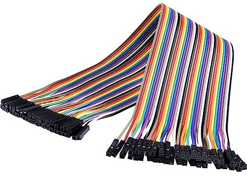 Renkforce JKFF403 Jumper-Kabel Arduino, Banana Pi, Raspberry Pi [40x Drahtbrücken-Buchse - 40x Drahtbrücken-Buchse] 30, Bunt