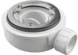 Válvula de desagüe para platos de ducha de resina pizarra 90 mm con arillo acero inox 3 tornillos